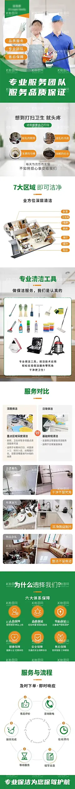 家政保洁长图海报  - 源文件下载【酷图网】海报,长图,家政,保洁,服务,卫生,清洁,保姆,简约,