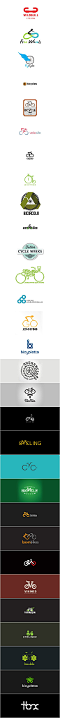 30个以自行车为元素的logo设计，来源自黄蜂网http://woofeng.cn/