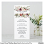 Rustic Bloom Wedding Menu Card | Zazzle.com