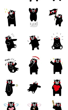 日本熊本熊可爱卡通形象图案服装印花烫画手机壳AI矢量设计素材图