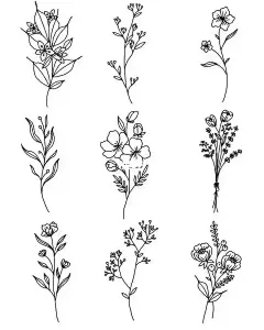 简单的花朵小线条