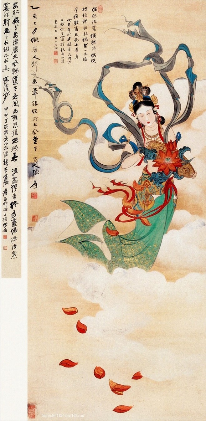 【 风格清丽 】 ： 张大千 早期仕女作...