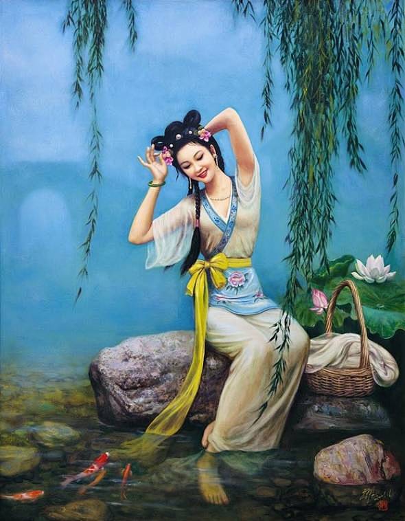 刘宇一油画作品四大美女