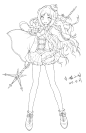 超好看的日系插画动漫人物高清线稿，临摹…材资料 (150)