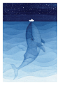 The whale II. Watercolor painting. : Whale. Watercolor painting. Kids illustration.