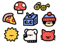 Stickers for chevostik.ru stickers dog boy pizza sun cat character happy smile japanese fun cute doodle illustration robot kawaii