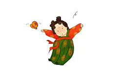 手绘唐朝人物元素插画素材