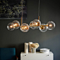 Staggered Glass Chandelier - 8-Light