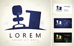 办公椅和桌子的标志