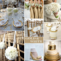 Gold and White Wedding Colors - For a formal or semi-formal wedding adding Gold with White creates a really gorgeous wedding palette. | #weddingcolors