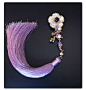 妮巫原创古风天然珍珠旗袍紫色流苏胸针汉服中国风压襟-淘宝网