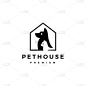dog cat pet house home logo icon