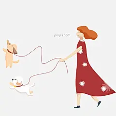 漂亮的女孩溜狗免抠图图片大小2000x2000px 图片尺寸426.74 KB 来自PNG搜索网 pngss.com 免费免扣png素材下载！动漫人物#动物插画#红色裙子#卡通动漫#卡通动物#卡通手绘#两只小狗#免抠图#跳跃的狗#