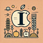 简约风格的Tagi品牌logo，i字母加一些设计，苹果保留原本形状