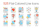 一大波实用的互联网类扁平彩色线性图标 | 云瑞
