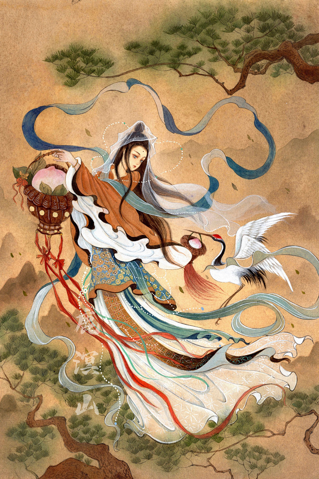 神仙传-麻姑献寿：麻姑又称寿仙娘娘、虚寂冲应真人，中国民间信仰的女神，属于道教人物。据记载，其为女性，修道于牟州东南姑馀山（今山东烟台市牟平区 ...