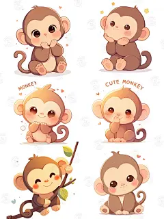 十二生肖之生肖猴｜可爱生肖插画 - 小红书
