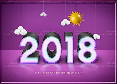 超赞17款2018国外高端3D立体PSD字体C4D风格气球跨年海报设计素材-淘宝网