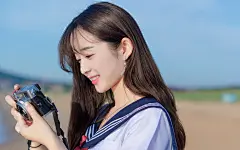 海边美女户外摄影写真唯美电脑桌面壁纸