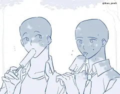 双人互动插画模板构图参考图片大全-双人互动插画模板构图参考高清好看的图片--花瓣肉宅宅的画板