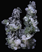 Fluorapophyllite Crystals with Stilbite on Chalcedony Stalagmite<br/>Jalgaon, Maharashtra, India<br/>11.5 x 8 x 4 cm