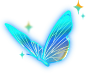 透明质感通用梦幻素材-冰蓝色蝴蝶