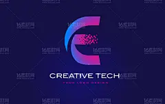 科技感26个英文字母LOGO矢量素材 - 素材中国16素材网