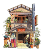 画师 Angela Hao 的街边小屋。

#遇见艺术# #插画# #治愈#