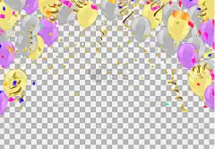 Template for Happy birthday card luxury party ball