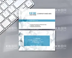 蓝色几何底纹名片设计  - 源文件下载【酷图网】名片,简约名片,名片模板,公司名片,名片设计,创意名片,销售名片,总监名片,经理名片,蓝色名片,几何名片,
