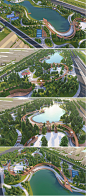 2023流线曲线休闲公园景观SU模型现代滨水公园景观规划设计SU模型