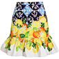 ISOLDA Citrus Printed Cotton Miniskirt