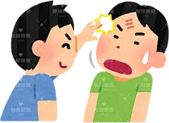 一个男孩被弹额头作为惩罚游戏儿童春游游乐场玩游戏小伙伴朋友童年生活贴纸扁平儿童插画元素卡通免扣png图片素材