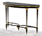 FRANCK CHARTRAIN 18TH CENTURY CONSOLE €24,086 as shown The strength of steel, the warmth of marble, the luxury of palladium and 24 carat gold leaf are combined with curving lines and perfect finishes to form this console that epitomizes the elegance of 18