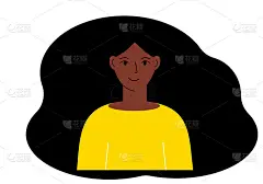 一个头发浓密的漂亮女人的插图