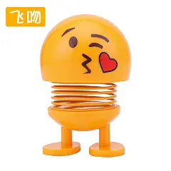 抖音同款汽车摆件表情包弹簧摇头公仔车载摆件摇头娃娃厂家直销