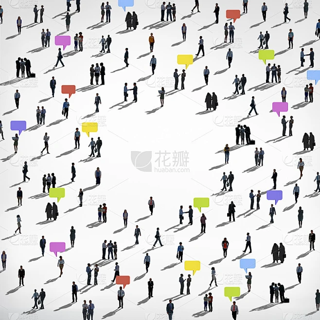 团体不同的人说话气泡概念素材-花瓣网