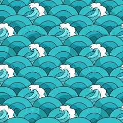 手绘日式海浪波浪花纹矢量图设计素材