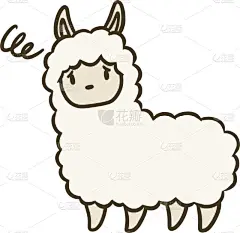 矢量,绘画插图,羊驼,热,贺卡,背景分离,十二生肖,哺乳纲,动物,户外