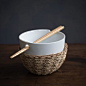 日式和风餐具创意纯白陶瓷碗泡面碗微波面碗套装饭碗御宅带筷子孔-淘宝网
