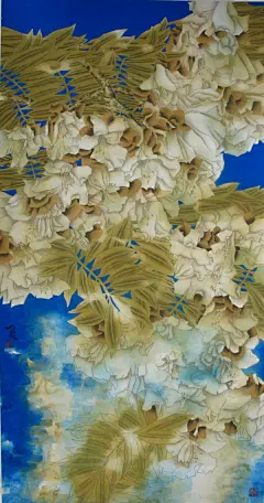 清水出芙蓉，天然去雕饰。 【石兰重彩画欣赏】