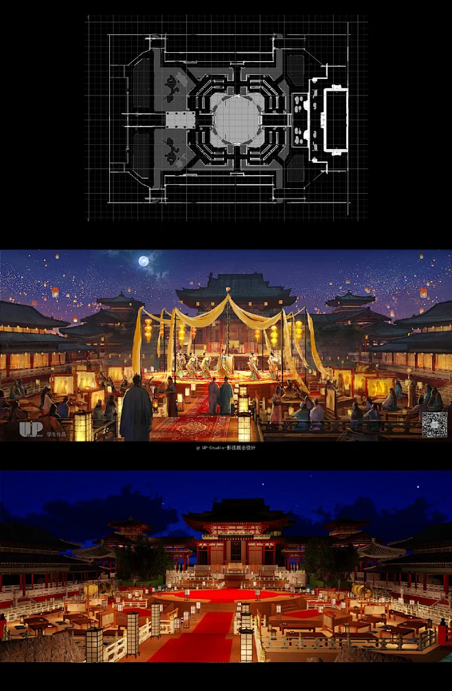 UPstudio 影视概念设计-古装戏-平面-模型-气氛图-绘制过程-学生作品-花瓣网
