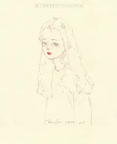 少女的心事，谁的名字鸭？水彩少女线稿 水彩教程