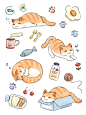 卡通猫咪动物插画｜免扣素材分享