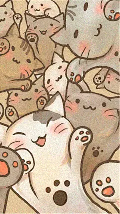 萌猫卡通手机屏幕壁纸