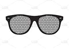 白色背景上的黑色太阳镜。涂鸦风格。手绘镜片。