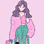 梦幻少女自画像插画