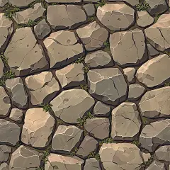 AI卡通石头地面素材 游戏场景地图美术资源 背景环境插画设计-淘宝网