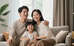 温馨的一家三口家庭全家福图片