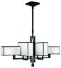 Fine Art Lamps Black + White Story 6 Lights Chandelier - Black Satin Lacquer contemporary-chandeliers